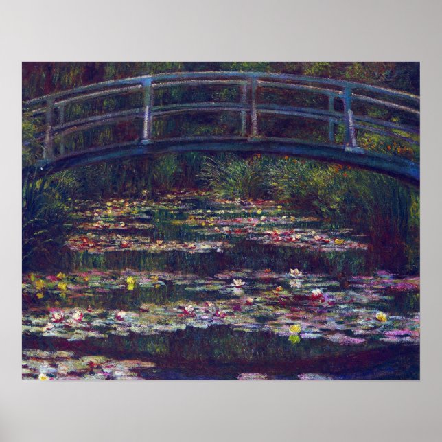 Poster Pont sur l'étang Nénuphar par Claude Monet (Devant)