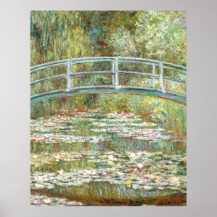 Poster Pont sur un étang de nénuphars par Claude Monet