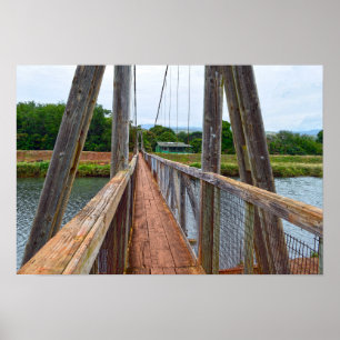 Poster Pont suspendu d'Hanapepe, Kauai, Hawaï