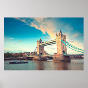 Poster Pont tour au coucher du soleil, Londres, Londres, 