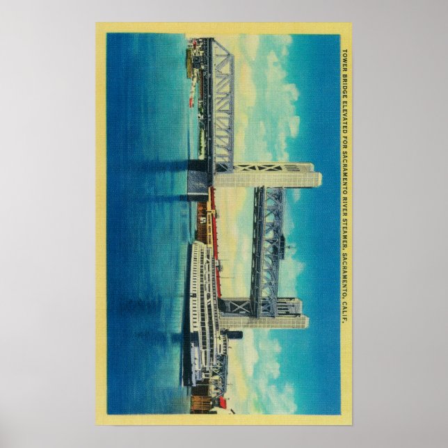 Poster Pont Tower élevé pour Sacramento River (Devant)