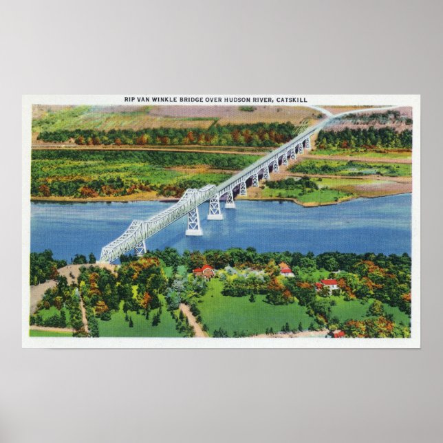 Poster Pont Van Winkle au-dessus de la rivière Hudson (Devant)