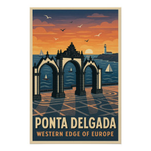 Poster Ponta Delgada - Bordure Ouest de l'Europe