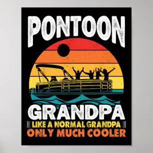 Poster Pontoon Grand-père Capitaine Retro Funny Boyer Pèr