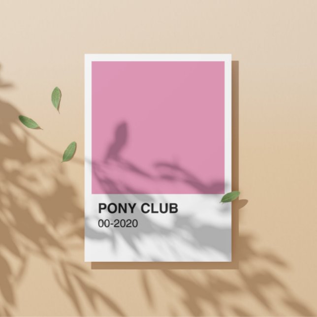Poster Pony Club Chanson Couleur rose - Bordure blanche (Créateur téléchargé)