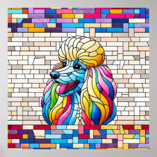 Poster Poodle - Art coloré en mosaïque