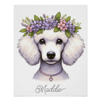 Poster Poodle de pépinière avec nom