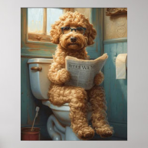 Poster Poodle Dog Utiliser L'Affiche Matte De Salle De Ba