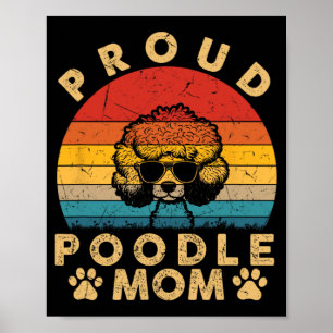Poster Poodle Maman Cadeaux J'Aime Mon Chien Maman Maman 