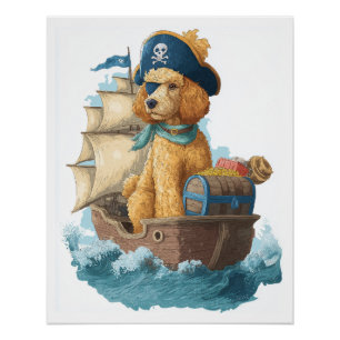 Poster Poodle Pirate � Drôle de chien de mer