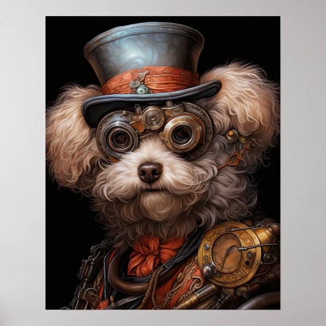 POSTER POODLE STEAMPUNK (Devant)