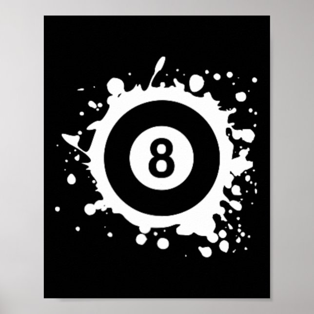 Poster Pool 8 Ll Pool Billard Logo Simple Pool Billard (Devant)