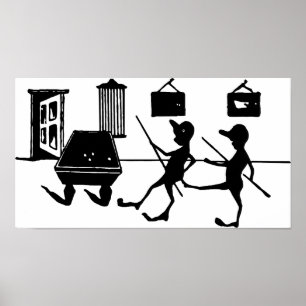 Poster Pool Billard Jeu Homme triche illustration Art