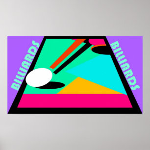 POSTER ~ POOL ~ MILLIARDS EN ABSTRAIT ~ CUE BALL