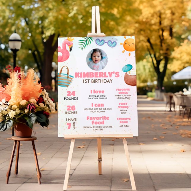 Poster Pool Party 1er Anniversaire de fête Jalon (Créateur téléchargé)