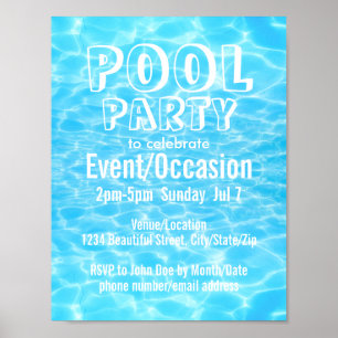 Poster Pool Party Beach Party Summer Party moderne