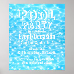 Poster Pool Party Beach Party Summer Party textures d'eau
