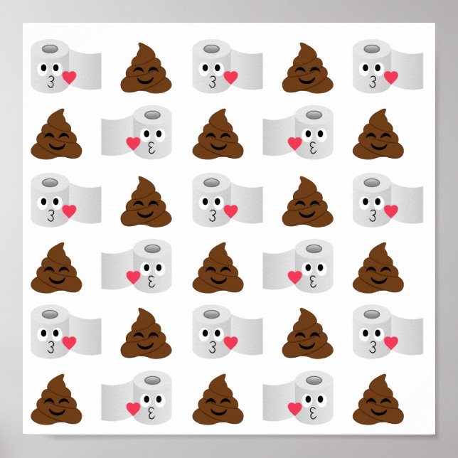 Poster poop emoji et papier de toilette (Devant)