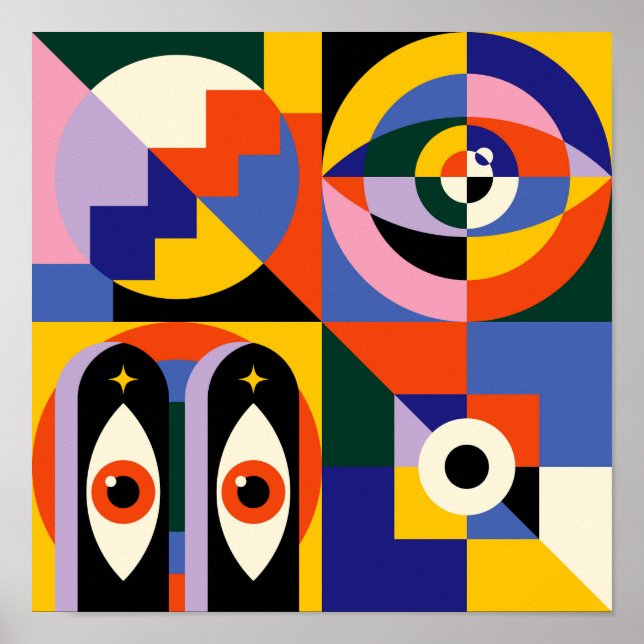 Poster Pop abstraction psychédélique (Devant)