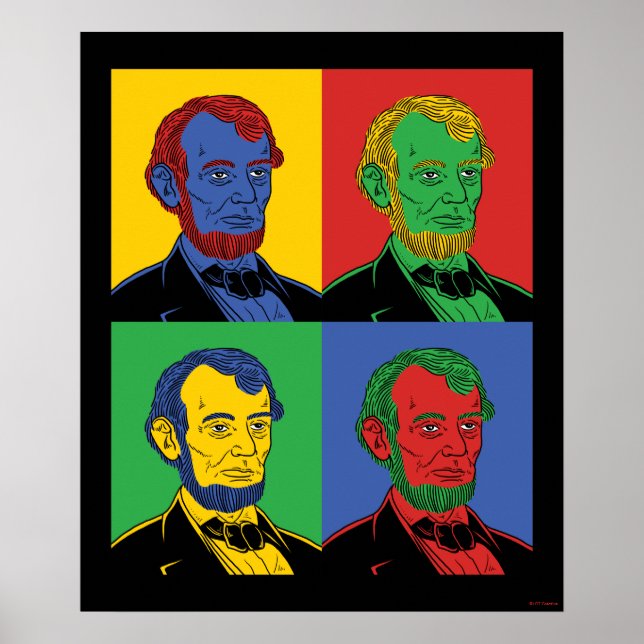 Poster Pop Art Abraham Lincoln (Devant)