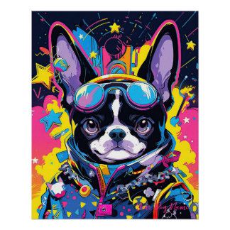 Poster Pop Art Anime Boston Terrier Dog 001 - Victoria Sa