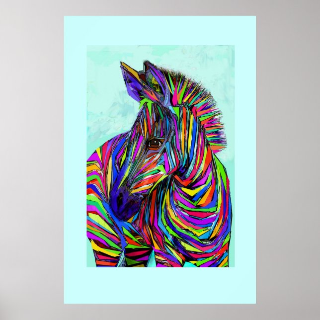 Poster pop art bébé zèbre (Devant)