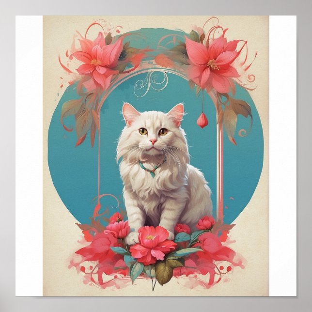 Poster Pop Art cat Photo Moderne tendance (Devant)