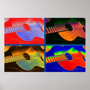 Poster Pop Art classique Guitare espagnole
