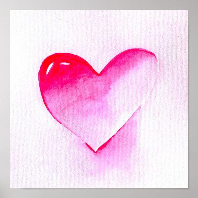 Poster Pop art coeur rose valentine (Devant)