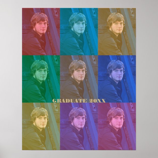 Poster Pop Art Graduation Photo Retro Mode Couleur Bloc (Devant)