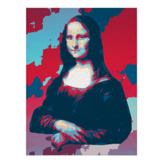 Poster Pop Art Interpretation of Mona Lisa