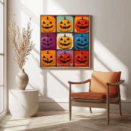 Poster Pop Art Jack-o'-Lantern Grille Halloween Wall Art