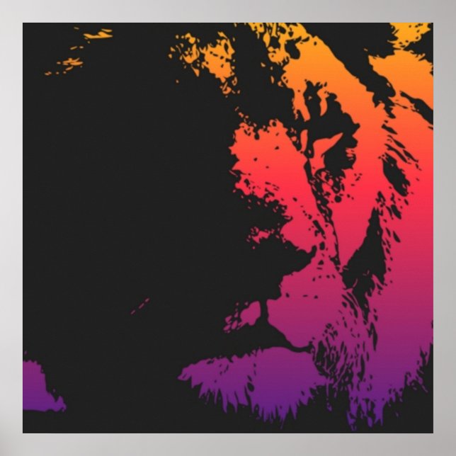 Poster Pop Art Jamaïque Rastafarian Lion (Devant)