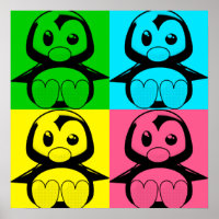 Poster Pop Art Little Tux Penguin