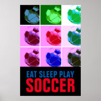 Pop Art Manger Sleep Jouer Soccer - Football