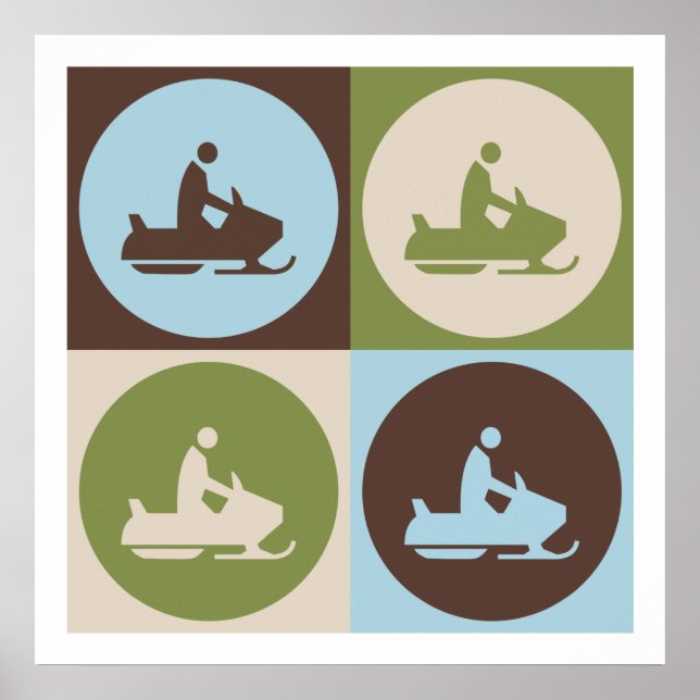 Poster Pop Art Motoneige (Devant)