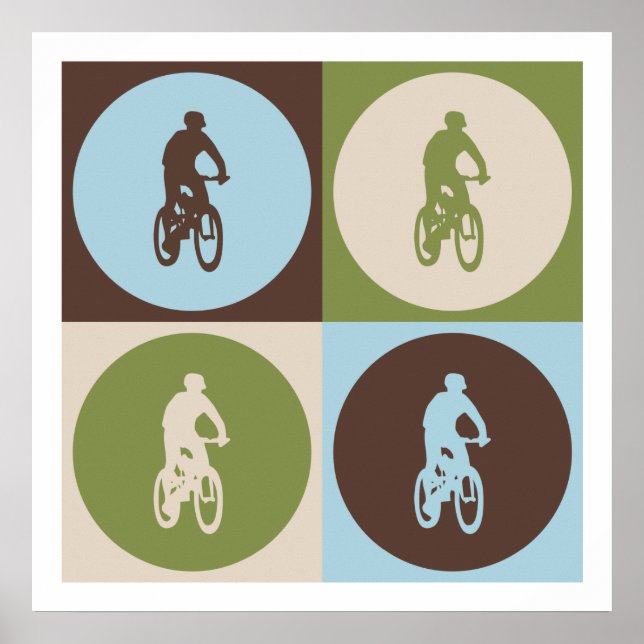 Poster Pop Art Mountain Vélo (Devant)