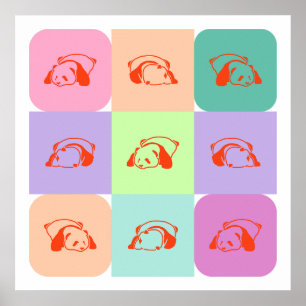 Poster Pop Art Panda Bear Mix