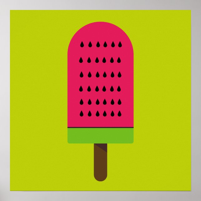 Poster Pop art popsicle fruity watermelon (Devant)