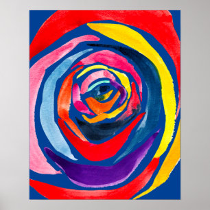 Poster pop art rose Abstrait