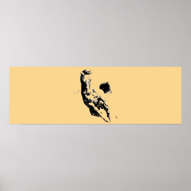 Poster Pop Art Runse Horse Artwork Browny Beige (Devant)