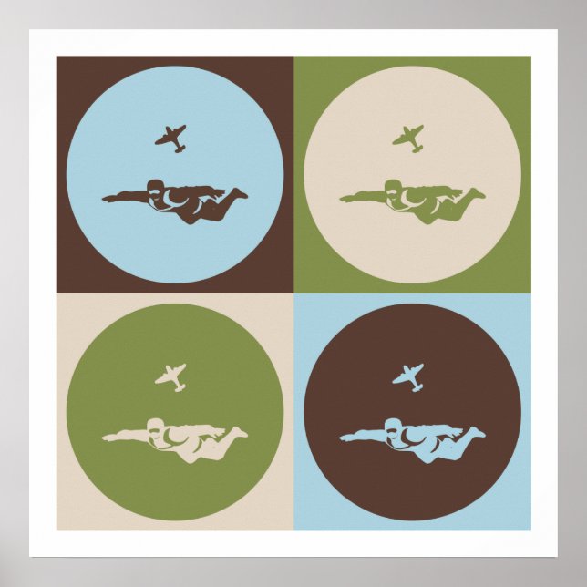 Poster Pop Art Skydiving (Devant)
