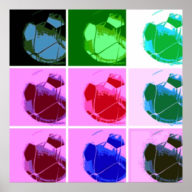 Poster Pop Art Soccer - Football européen (Devant)