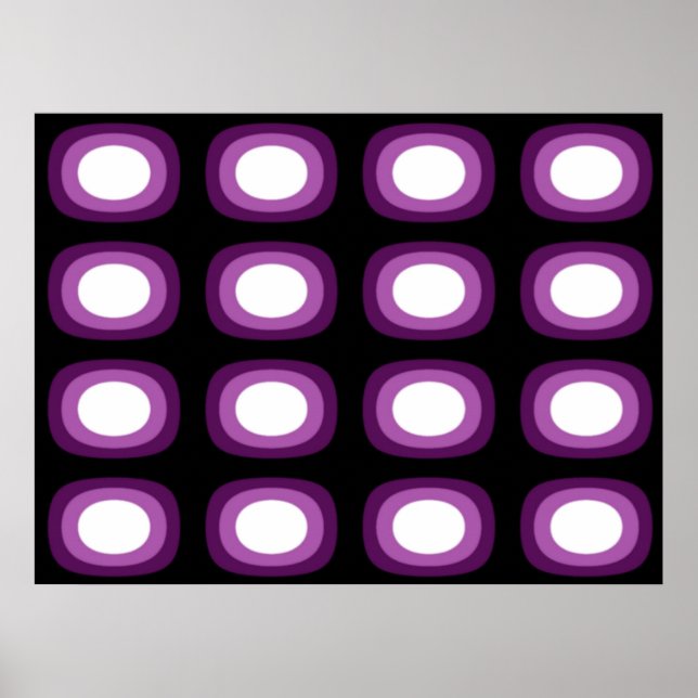 Poster Pop Art Soft Violet Blobs (Devant)