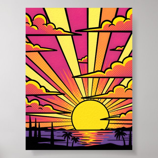 Poster Pop-Art Sunset (Devant)