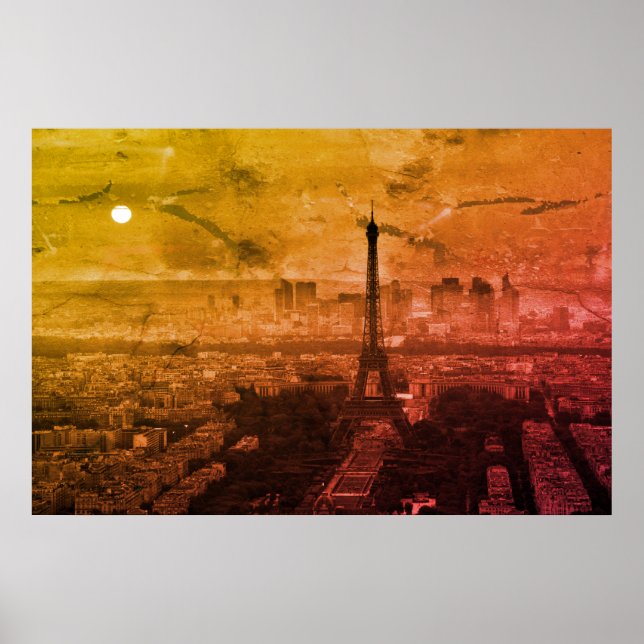 Poster Pop Art Tour Eiffel Paris Europe Voyage (Devant)