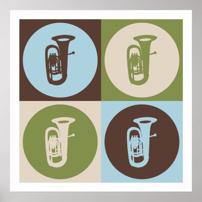 Poster Pop Art Tuba (Devant)