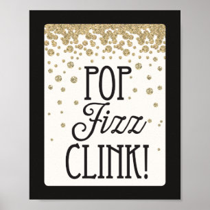 Poster Pop Fizz Clink Nouvel An Soirée Symbole de décorat