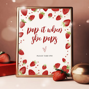 Poster Pop It When She Pops Baby shower Panneau de table