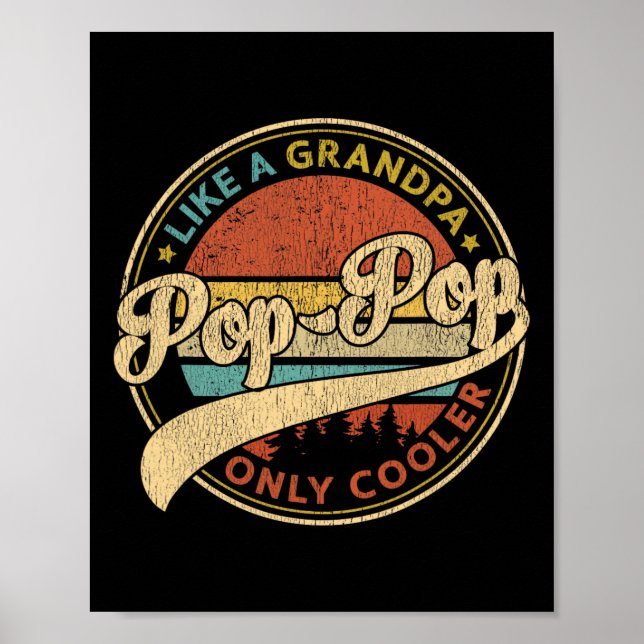 Poster Pop Pop Comme Un Grand-Père Seulement Glacière Ret (Devant)